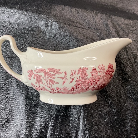 Churchill Willow Rosa Pink Gravy Boat Red - Picture 2 of 5